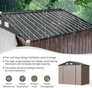 Aoxun 7x5 FT Outdoor Storage Shed Garden Metal Shed with Lockable Door Outdoor Large Shed for Tool, Garbage Can, Bike, Mower, Brown by GreenHaven Gardens