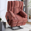 Dual Motor Power Lift Recliner Chair with Massage and Heat for Elderly People, Infinite Position, Burgundy Recliner Chair, Chenille Fabric Lift Chair by CozyNest Decor
