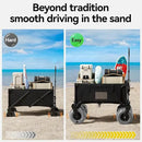 DXZ Beach Wagon Cart with Big Wheels for Sand – Folding Collapsible Wagon, Heavy Duty Wagons Carts Foldable for Beach, Camping, Outdoor Gear, Easy Setup Black Grey by GreenHaven Gardens