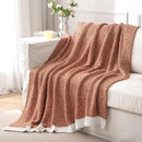 MIULEE Fall Burnt Orange Super Soft Throw Blanket for Couch, Cozy Fluffy Warm Throws Knit Blankets for Sofa, Bed, Chair, Living Room, Camping, Picnic, 50 x 60 inch by CozyNest Decor
