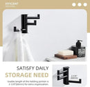 Angle Simple Swivel Towel Hook 3 Arms, SUS 304 Stainless Steel Foldable Bathroom Robe Towel Hook, Wall Coat Holder, Matte Black by CozyNest Decor