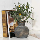 SIDUCAL Ceramic Rustic Farmhouse Vase | 6 Inch Pottery Decorative Flower | Boho | Terracotta Vase for Home Decor Table, Living Room, Bathroom Decoration, Shelf Decor, Mantel, Bronze by GreenHaven Gardens