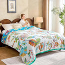 Summer Throw Blanket, 50"x60" Reversible Bohemian Flower Blanket, 100% Cotton Muslin Breathable Woven, Farmhouse Decorative Throw Blanket by CozyNest Decor