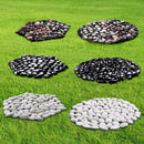 10in River Rock Stepping Stones Set - 6 Pack | Polished Pebble | Long-Lasting PVC Mesh Backing | Perfect for Garden Paths and Lawns Outdoor Landscaping Decoration | Rhombus and Round Set by GreenHaven Gardens