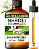 Kukka Neroli Essential Oil for Diffuser Skin - 4 Fl Oz - 100% Pure Natural Neroli Oil, Floral Scent, for Aromatherapy, Candle, Bath Bomb & Soap Making Scent DIY by CozyNest Decor