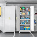 White Pantry Storage Cabinet,71" Kitchen Pantry with Doors and 4 Adjustable Shelves, Metal Storage Cabinet, for Office, Home, Garage, School by CozyNest Decor
