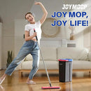 JOYMOOP Mop and Bucket Set for Home, Hands-Free Self-Cleaning System, with 3 Reusable Microfiber Mop Pads, Suitable for Floor Cleaning and Wall Cleaner - Black+Red+Slate Blue
