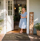 Yimobra Welcome Mat Outdoor Indoor, All-Season Waterproof Front Door Mat Outside Entrance, All-Weather Heavy Duty Non-Slip Doormat, Low Profile Porch Patio Entrance Mats, 47x32, Coffee by CozyNest Decor