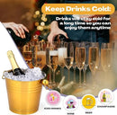 Amyhill 8 Pack Stainless Steel Ice Bucket 5.3 Quart/ 5 Liter with Handle Large Insulated Champagne Buckets Beer Bucket for Cocktail Bar Wine Parties Chilling Wine Champagne Home(Gold) by CozyNest Decor