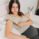 Large Microwave Heating Pad with Flax Seed, Scented or Unscented, Good For Back Pain or Cramps, Moist Heat Therapy or Ice Pack, Microwavable Bean Bag, 6" x 12" (Mustard Floral, No Added Herbs) by CozyNest Decor