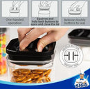 MR.SIGA 6 Piece Airtight Food Storage Container Set, BPA Free Kitchen Pantry Organization Canisters, One-handed Kitchen Storage Containers for Cereal, Spaghetti, Pasta, Black by CozyNest Decor
