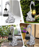 Solar Garden Statues Outdoor Decor- Yard Decorations for Patio, Balcony, Backyard, Lawn Ornaments - Elephants Figurines with LED Light- Unique Birthday House Warming Gifts for Women, Mom, Grandma by CozyNest Decor