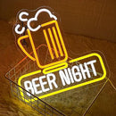 Beer Night Neon Sign for Man Cave Bar Decor Yellow White Beer Neon Light Bar Neon Sign Wall Art for Bedroom Beer Pub Man Cave Restaurant Party Decor by CozyNest Decor