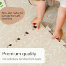 Baby Play Mat for Floor – 4x6ft Beige | Soft Non Toxic Premium EVA Foam Tiles for Tummy Time, Crawling & Playroom – Waterproof Interlocking Floor Mat for Babies & Toddlers by Lillefolk (6 Tiles) by TinyTreasures Baby Boutique