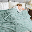 NEWCOSPLAY Super Soft King Blanket New Sage Green Premium Silky Flannel Fleece 3D Ribbed Jacquard Lightweight Bed Blanket All Season Use (New Sage Green Ribbed, King(90"x110")) by CozyNest Decor
