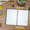 Undated Monthly and Weekly Planner - 12 Month Calendar Planner Notebook with Week Days - Hardcover Undated Planners Blank Agenda Book - A5 Black by TinyTreasures Baby Boutique