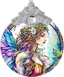 Stained Glass Suncatcher, Jocidea Fairy Ornament, Christmas Ornaments, Holidays Ornaments, Christmas Tree Decor, Fairy Decor for Home, Fairy Gifts by GreenHaven Gardens