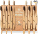Greenzla Bamboo Toothbrushes for Adults – 12 Pack Wooden Toothbrush Set with Charcoal-Infused Soft Bristles, Natural Oral Care for Daily Use by CozyNest Decor