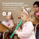 Soprano Recorder for Kids Beginners, German Fingering, C Key, 3 Piece with Cleaning Rod, Bag, Fingering Chart (Green)… by TinyTreasures Baby Boutique