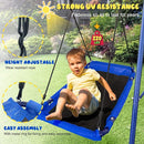 440lbs Kids Swing Set, 3-in-1 Outdoor Playground with Platform Swing, Belt Seat & 4ft Trampoline, Heavy Duty A-Frame Metal Stand & Safety Stakes, Backyard Playset for Toddlers 3-8 Years Old by TinyTreasures Baby Boutique