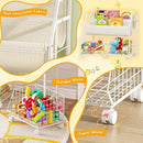 Kids Bookshelf and Toy Storage with 2 Rolling Baskets – Toddler Bookshelf, Montessori Children's Booksheves for Nursery, Small Book Shelf for Kids Rooms, Playroom Organization and Storage by TinyTreasures Baby Boutique