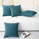 CaliTime Throw Pillow Covers Decorative 18 X 18 Inches Pack of 4 Cozy Chenille Cushion Cases for Couch Sofa Bed Living Room Home Ocean Blue by CozyNest Decor