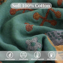Boho Throw Blanket for Bed, 100% Pure Cotton Ultra Soft Rustic Quilt, Farmhouse Decor Bed Blankets, All Season Rustic Throw for Sofa Couch Chair(91''x 98'', Bird A) by CozyNest Decor