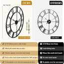 CLXEAST 30 Inch Large Wall Clock Modern, Oversized Roman Numeral Decorative Black Metal Wall Clock for Living Room Decor,House Warming Gifts New Home by CozyNest Decor