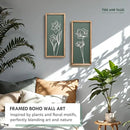 3D Floral Green Wall Art (Set of 2) Lightweight, Wooden Ready-to-Hang Boho Framed Wall Art for Bathroom, Bedroom, Living Room or Office – Premium Sage Green Farmhouse Decor – Gift-Boxed by CozyNest Decor