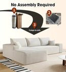 108" Sectional Couches for Living Room Modern Modular Sofa with L-Shape Couchs Upholstered Boneless Couch Deep Seat Sectional Couch with Chaise (White, Left Facing Chaise+2Seaters) by CozyNest Decor