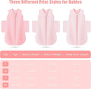 SWEET DOLPHIN Baby Sleep Sack 0-6 Months - 100% Cotton 2-Way Zipper TOG 0.5 Infant Wearable Blanket, Newborn Essentials Toddler 3 Pack Sleeping Sacks - Pink by TinyTreasures Baby Boutique