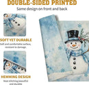 Blue Snowman Snowflake Winter Placemats Set of 4 Seasonal Christmas Linen Table Mats 12x18 Inch Xmas Holiday Snow Farmhouse Rustic Washable Place Mats for Party Kitchen Dining Outdoor Indoor Decor by CozyNest Decor