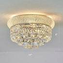 Crystal Flush Mount Chandelier Ceiling Light Fixture for Living Room Dining Room Bedroom Foyer Entryway Hallway Closet Bathroom (Chrome, 9" H x14 D) by CozyNest Decor