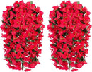 Faux Bougainvillea Artificial Flowers Plants for Outdoor Outside Decoration, 2 PCS Red Fake Flowers UV Resistant Look Real Silk Long Trailing Vines for Front Door Porch Planter Urn Patio Garden Yard by CozyNest Decor