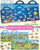 Reusable Sticker Book for Toddlers 2-4 Years, Stickers for Kids, Toddler Sticker Book Ages 1-3, Toddler Craft Activities, Toddlers Travel Toys Ages 2+ Boy Girl Birthday Gifts by TinyTreasures Baby Boutique