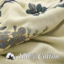Snycler Boho Throw Blanket for Bed - 100% Cotton Ultra Soft Rustic Quilt Blanket Green Floral Bird Printed Farmhouse Decor Bed Blankets, 60"×80" All Season Rustic Throw for Sofa Chair Couch by CozyNest Decor