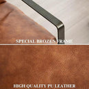 DUOMAY Mid-Century Accent Chairs Set of 2, Comfy PU Leather Leisure Chairs Lazy Chairs with Brozen Metal Leg for Living Room Bedroom Office Apartment, Brown by CozyNest Decor