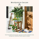 MACKENZIE-CHILDS Enamel Garden Pot, Decorative Pot for Plants, Outdoor Flowerpot Decor, Extra Large, Green-and-White Emerald Check by GreenHaven Gardens
