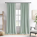 RAIN CITY Light Green Linen Blackout Curtains 102 Inch Long for Living Room,2 Panels Pinch Pleated Drape with Hooks Back Tab Boho Decor, Textured Full Black Out Curtains for Bedroom 50 x 102 by CozyNest Decor
