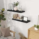 Fun Memories Black Floating Shelves 32 Inch Long, 9 Inch Deep Floating Bookshelf Wall Mounted, Farmhouse Wood Shelves White for Bathroom, Living Room, Bedroom, Home Decor Deep Shelf for Wall Set of 2 by CozyNest Decor