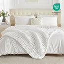 Carriediosa Chunky Knit Throw Blanket 50" X 60", 100% Hand Made Large Chenille Loop Yarn Soft Fluffy Throws for Couch Sofa Bed, Big Crochet Cozy Heavy Thick Cable Woven Blankets, Snow White by CozyNest Decor