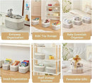 Small Cotton Rope Storage Basket Set of 3-11"x7"x7" Perfect Woven Baskets for Storage, Ideal Storage Baskets for Organizing Toys, Towels, and More - Baskets for Shelves（White & Mixed Grey） by CozyNest Decor