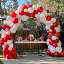 RUBFAC 129pcs Red Balloons Different Sizes 18 12 10 5 Inch for Garland Arch, Premium Latex Balloons Red Birthday Decorations Wedding Valentine's Day Baby Shower Party Decor by TinyTreasures Baby Boutique