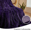 XeGe Plush Faux Fur Throw, Dark Purple Luxurious 50x60 Shaggy Furry Blanket, Thick Fluffy Microfiber Velvet Couch Blanket, Ultra Soft Fuzzy Office Lap Throw for Sofa Bed Car Purple by CozyNest Decor