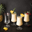 Set Of 4 Pina Colada Hurricane Glasses 14OZ By Cocktail Glasses Set Pina Colada Glas by The Wine Savant