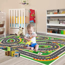 Kids Rug Play mat Playroom Rugs Car Rugs for Kids Toy Cars Race Track for Classroom Rug (Race-Green, 3.3x4.9ft) by CozyNest Decor