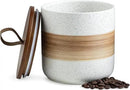 Spice Jars with Lid, Coffee Container Kitchen Food Storage Jars for Spice Sugar Tea Bag, Stackable Decorative Jars for Countertop, White & 37oz by CozyNest Decor