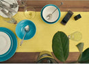Solino Home Linen Table Runner 108 Inches Long - 100% Pure Linen Sunshine Yellow Dining Table Runner 14 x 108 Inch - Fete by CozyNest Decor
