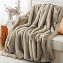 BATTILO HOME Luxury Fluffy Faux Fur Throw Blanket, Cozy Soft Warm Fur Blanket for Couch, Sofa, Chair, Bed, Plush Fuzzy Fur Throws with Long Pile & Brushed Tips, 50"x60" by CozyNest Decor