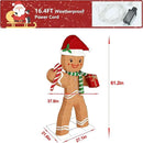 5FT Gingerbread Man with Candy Cane and Gift Box Decoration, 2.5D Pre-Lit Gingerbread Man Decor with 120 LED Lights for Christmas, Freestanding Glittered Holiday Display for Outdoor, Indoor by CozyNest Decor